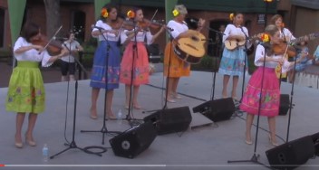image of Mariachi Las Colibri on stage performing at the Green Show