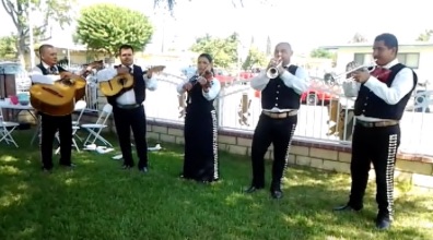 Mariachi Oro y Plata - front yard birthday surprise 